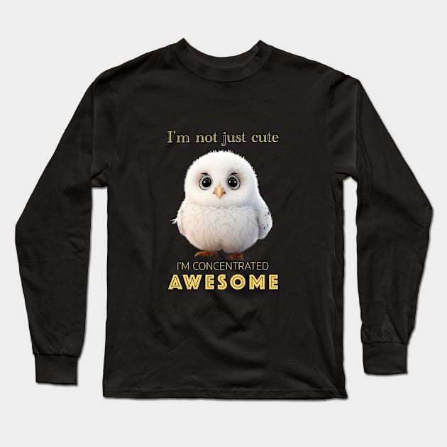 Owl Concentrated Awesome Cute Adorable Funny Quote Long Sleeve T-Shirt by Cubebox